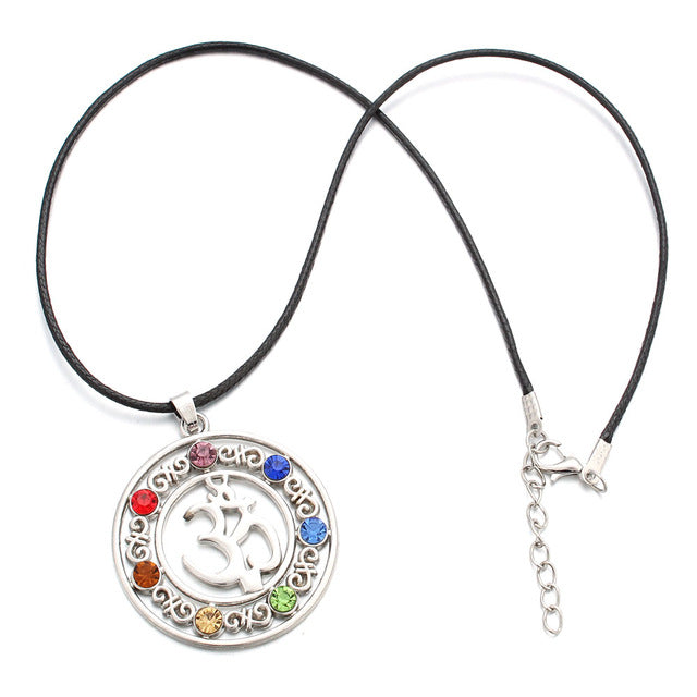 3D Symbols 7 Chakras Reiki Pendants Necklace Women