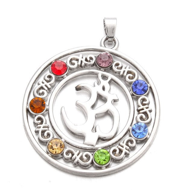 3D Symbols 7 Chakras Reiki Pendants Necklace Women