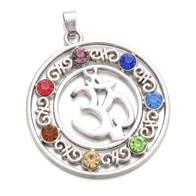 3D Symbols 7 Chakras Reiki Pendants Necklace Women